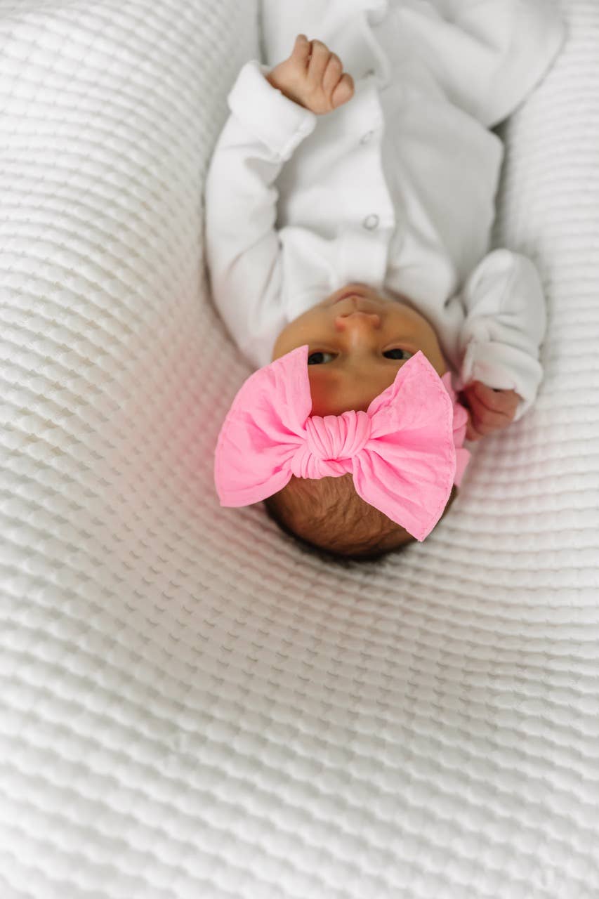 Baby Bling Bow- Neon Pink