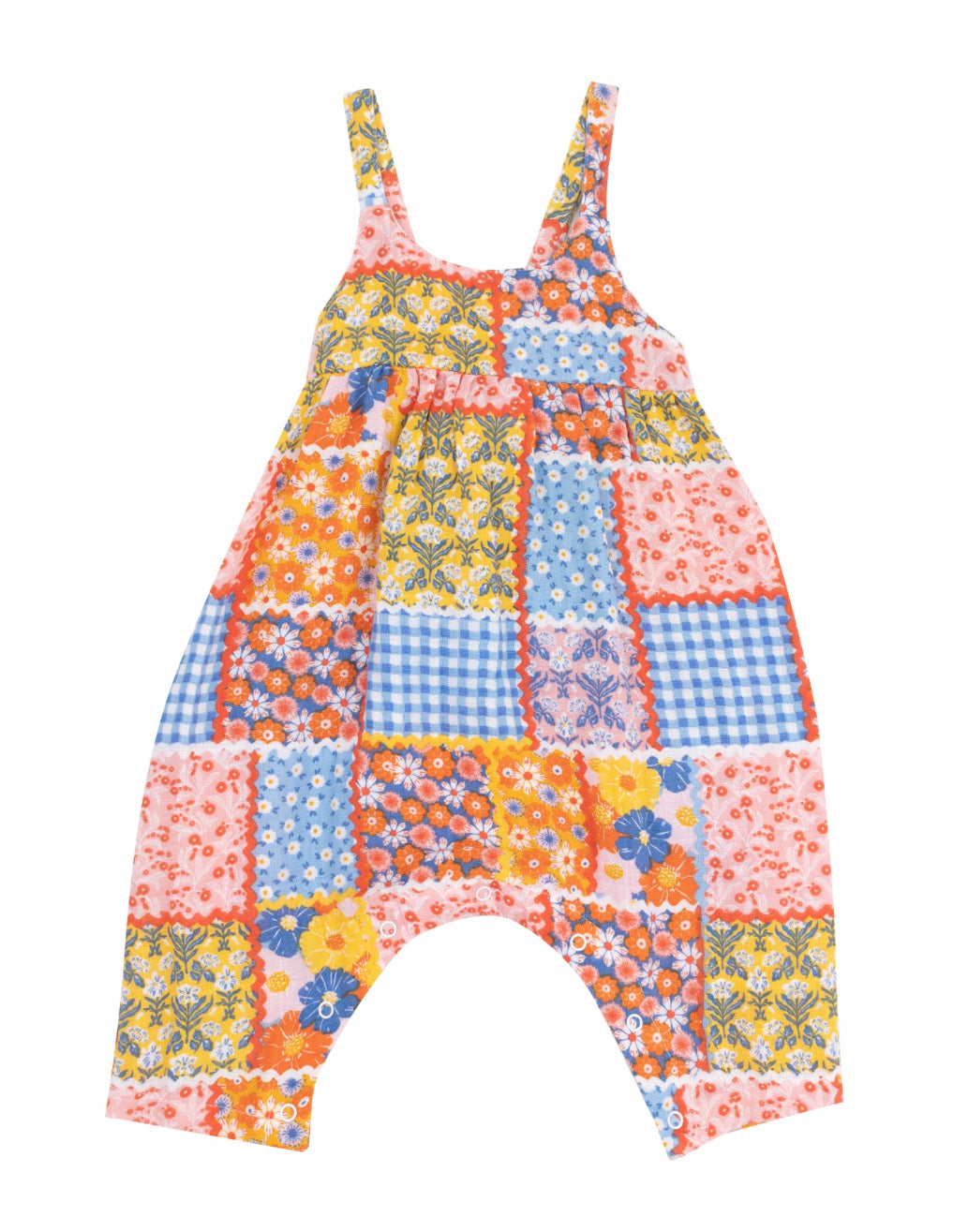 Patchwork Tie Back Romper