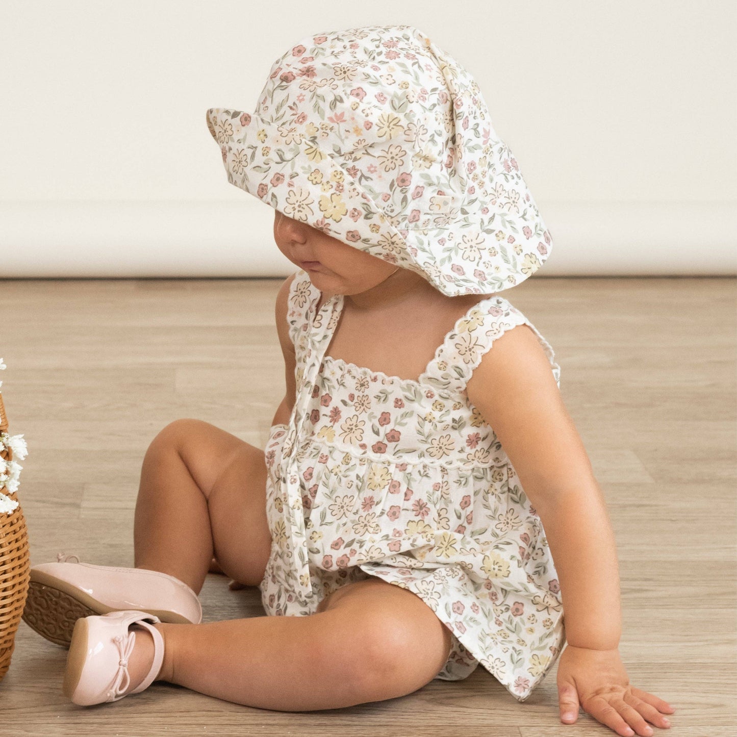 Organic Scalloped Top & Bloomers Set - Wild Meadow