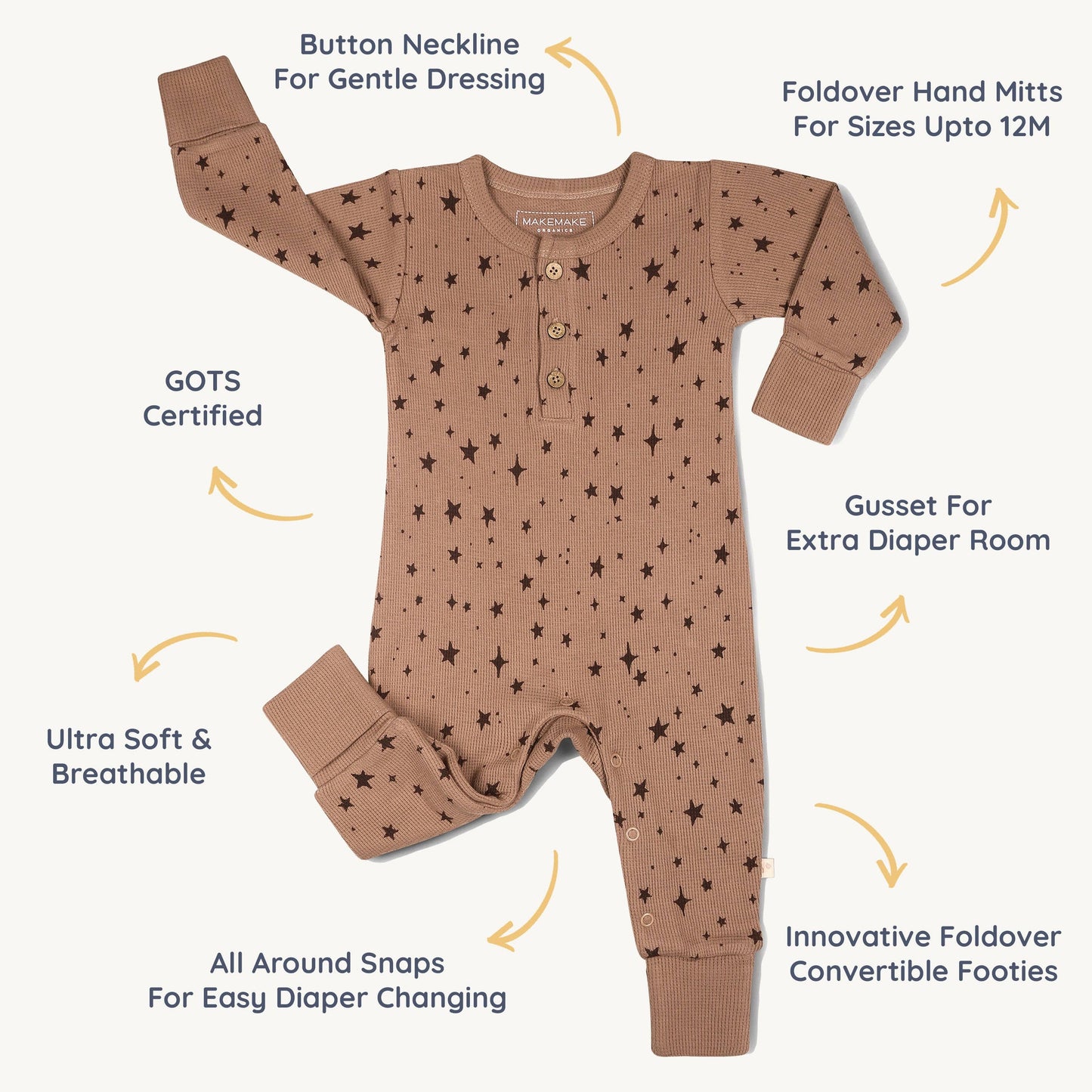 Button Romper - Starstruck