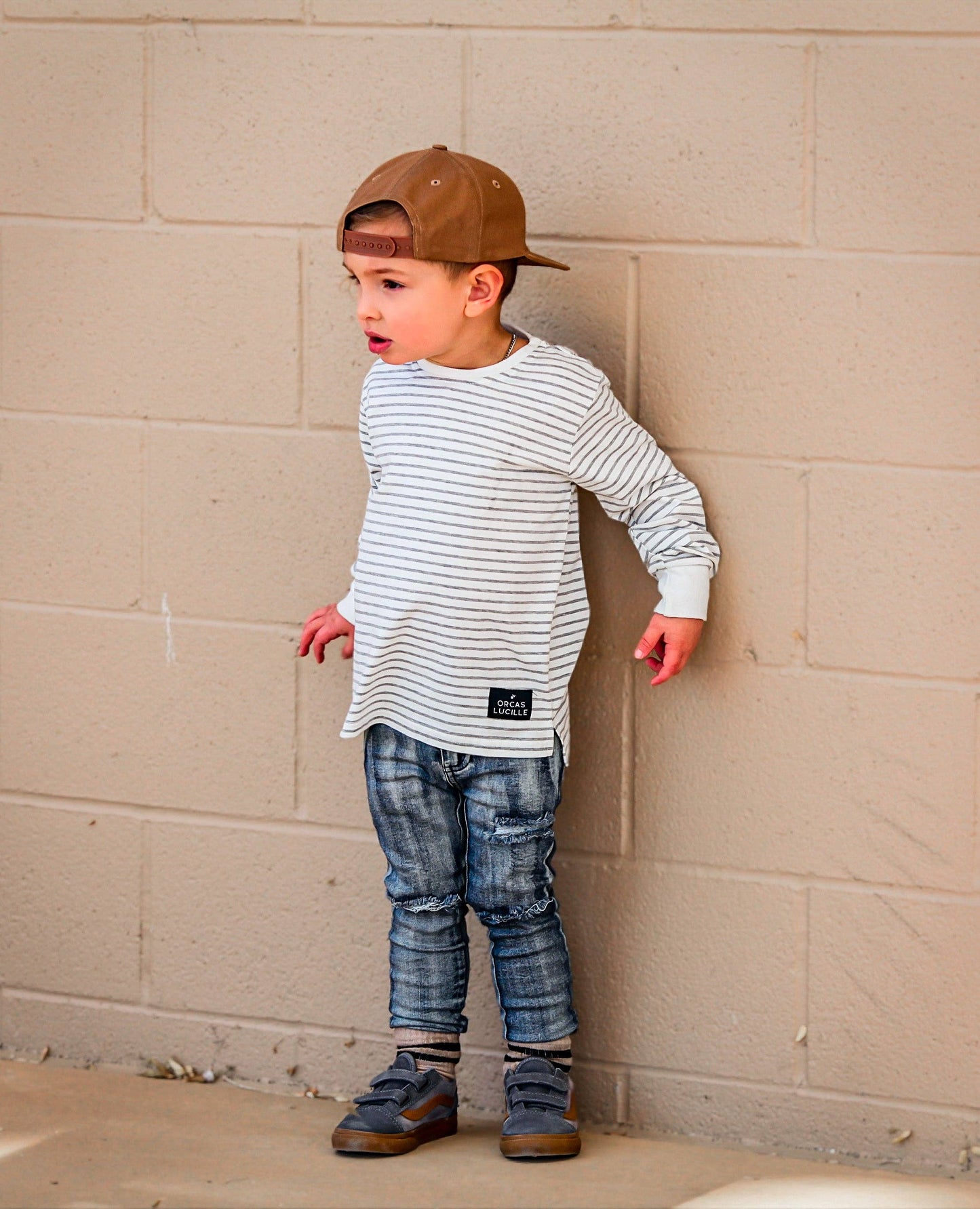 Long Sleeve Tee - Gray Stripe