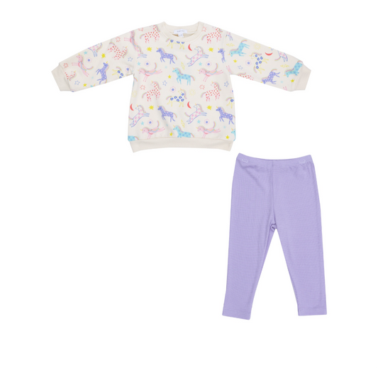 French Terry Unicorn Sweatshirt + Leggings