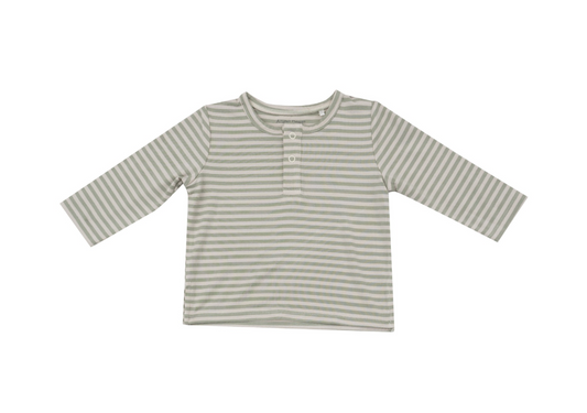 Bamboo Sage Stripe Henley