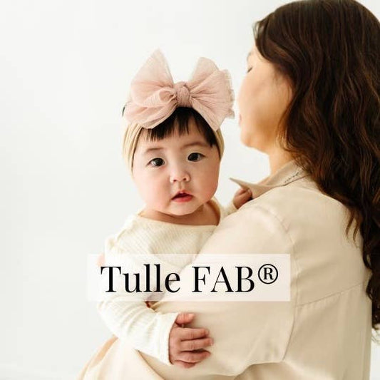 Baby Bling® Tulle FAB® soft nylon headband with tulle bow