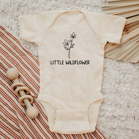 Little Wildflower Oatmeal Baby Bodysuit