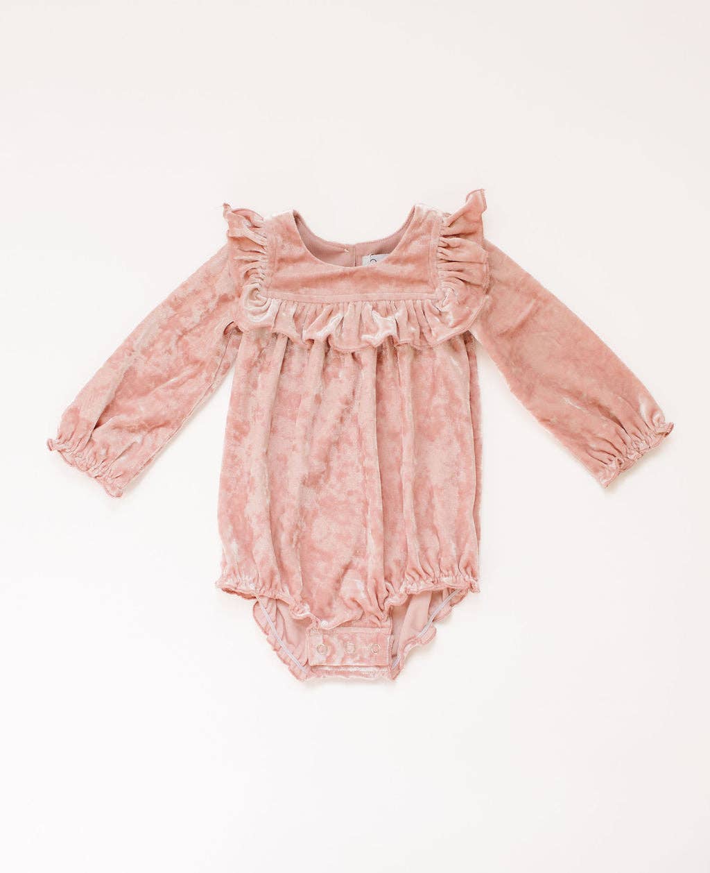 Hayley Romper in Crushed Blush Velvet | Baby | Fall | Winter